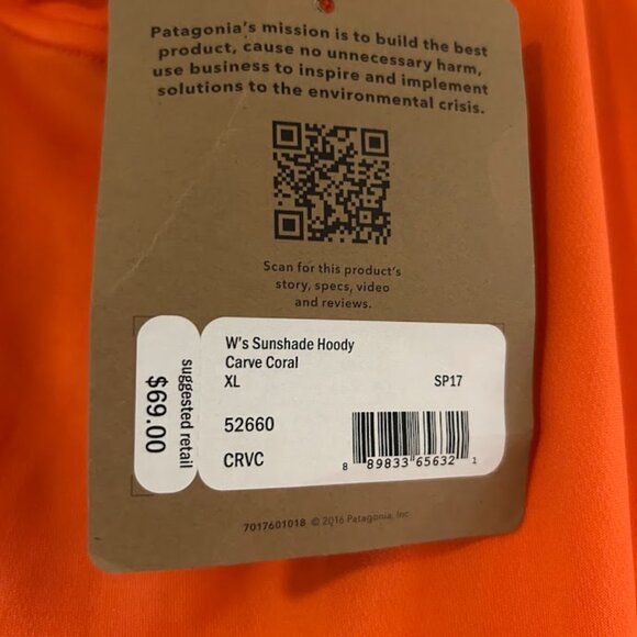 NWT Patagonia Sunshade Hoody | Women's XL | Orange - Picture 4 of 5